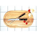 3-piece Stainless Steel Carving Set and Wood Board