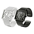 Geneva Platinum Fancy Lettering Square Face Watch