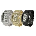 Geneva Platinum Big Bling Fashion Watch