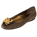 Miu Miu Mimetico Suede Flat with Gold Mermaid Vamp