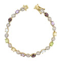 18k Gold/ Sterling Silver Multi-Stone Bracelet