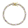 18k Gold/ Sterling Silver Amethyst Bracelet