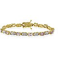 18k Gold/ Sterling Silver Amethyst Bracelet