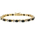 18k Gold over Sterling Silver Sapphire Diamond Bracelet