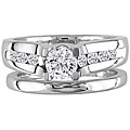 14k White Gold 1ct TDW Diamond Bridal Ring Set (G-H,SI1-SI2)