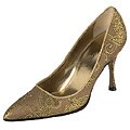 Dolce & Gabbana Gold Fabric Brocade Pumps