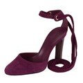 Gucci Purple Suede Pumps with Ankle Tie Strap