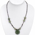 Garnet and Green Jade Necklace