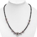 Green Jade and Purple Glass Necklace