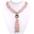 Three Strand Rose Quartz Necklace
