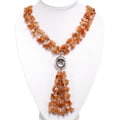 Yellow Honeycomb Quartz Lariat Necklace