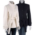 Anne Klein Wrap Coat with Trapunto Stitching