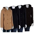 AK Anne Klein Peacoat with Half-Curved Seams