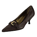 Prada Brown Leather Buckle Pumps
