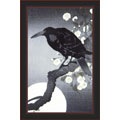 Japanese Print Blackbird Framed Canvas Art