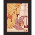 Woman Primping Framed Canvas Art