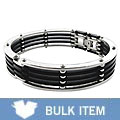Stainless Steel and Rubber Wide Bangle (Case of 2)