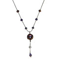 Daisy Dangle Amethyst & Goldstone Necklace (Israel)