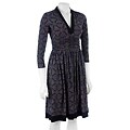 London Times 3/4-sleeve Ruched Waist Dress