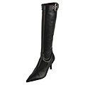 Prada Black Leather Knee High Buckle Boots