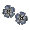 18k White Gold 1/3ct TDW Diamond Sapphire Earrings