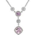 14k Gold 5/8ct Diamond, Kunzite, Aqua Necklace