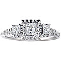14k White Gold 3-stone 7/8ct TDW Diamond Ring