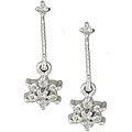 10k Gold 1/4ct TDW Diamond Flower Dangle Earrings