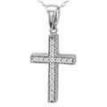 10k White Gold 1/6ct TDW Diamond Cross Pendant