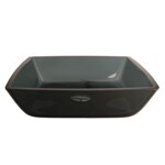 Fontaine Smoke Square Glass Vessel Bathroom Sink