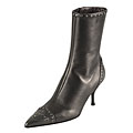 Prada Metallic Leather Ankle Stud Boots