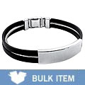 Stainless Steel and Rubber Cable Bracelet (Case of 2)