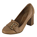 Chloe Beige Leather Buckle Strap Pumps