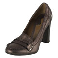 Chloe Dark Grey Metallic Leather Pumps