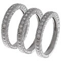 Sterling Silver Stackable CZ Ring (3 pcs)