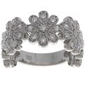 Sterling Silver Flower Pave-style CZ Ring