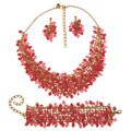 Maddy Emerson Chantique Synthetic Coral Jewelry Set
