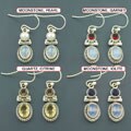 Semi Precious Multistone Silver Earrings (India)