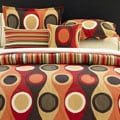 Retro Radar Camel/ Red 7-piece Bedding Ensemble