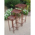 Iron/ Wood Indoor Square Plant Stand