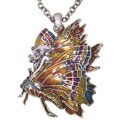 Monarch Butterfly and Fairy Pewter Pendant