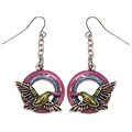 Rainbow Hummingbird Pewter Earrings