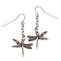 Wild Dragonfly Pewter Earrings