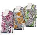 Adi Designs S. Max 3/4 Sleeve Print Top