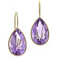 14k Yellow Gold Amethyst Hook Earrings