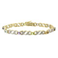 18k Gold/ Sterling Silver Gemstone X & O Bracelet