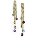 14k Yellow Gold Semi Precious Dangling Earrings