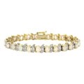 18k Gold/ Sterling Silver Lab-Created Opal Bracelet