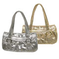 XOXO Latched Metallic Flapover Handbag