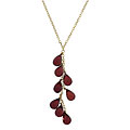 14k Yellow Gold Garnet 20-inch Drop Necklace